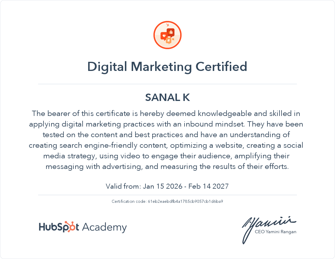 digital marketing certificate